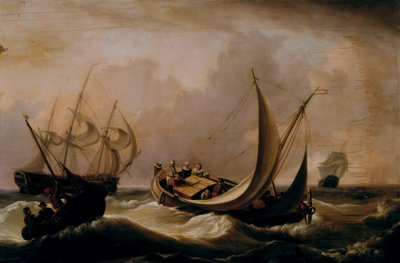 Dutch Shipping in a Stiff Breeze by Charles Martin Powell